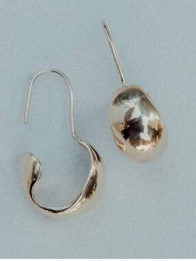 Uni Jewelry Nira Gold Hoops - Organic Sculptural Brass Earrings